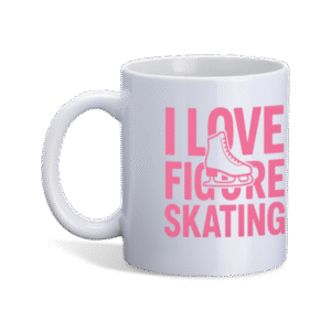 mok i love figure skating kunstschaatsen roze