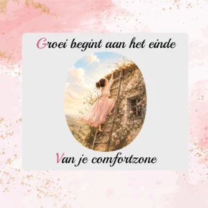 muismat motto groei begint aan het einde van je comfortzone